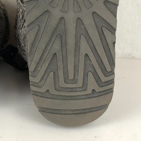 UGG Women's Size 9 Isla Grey Cable Knit Sweater Lace-Up Ankle Booties Boots - Picture 8 of 12